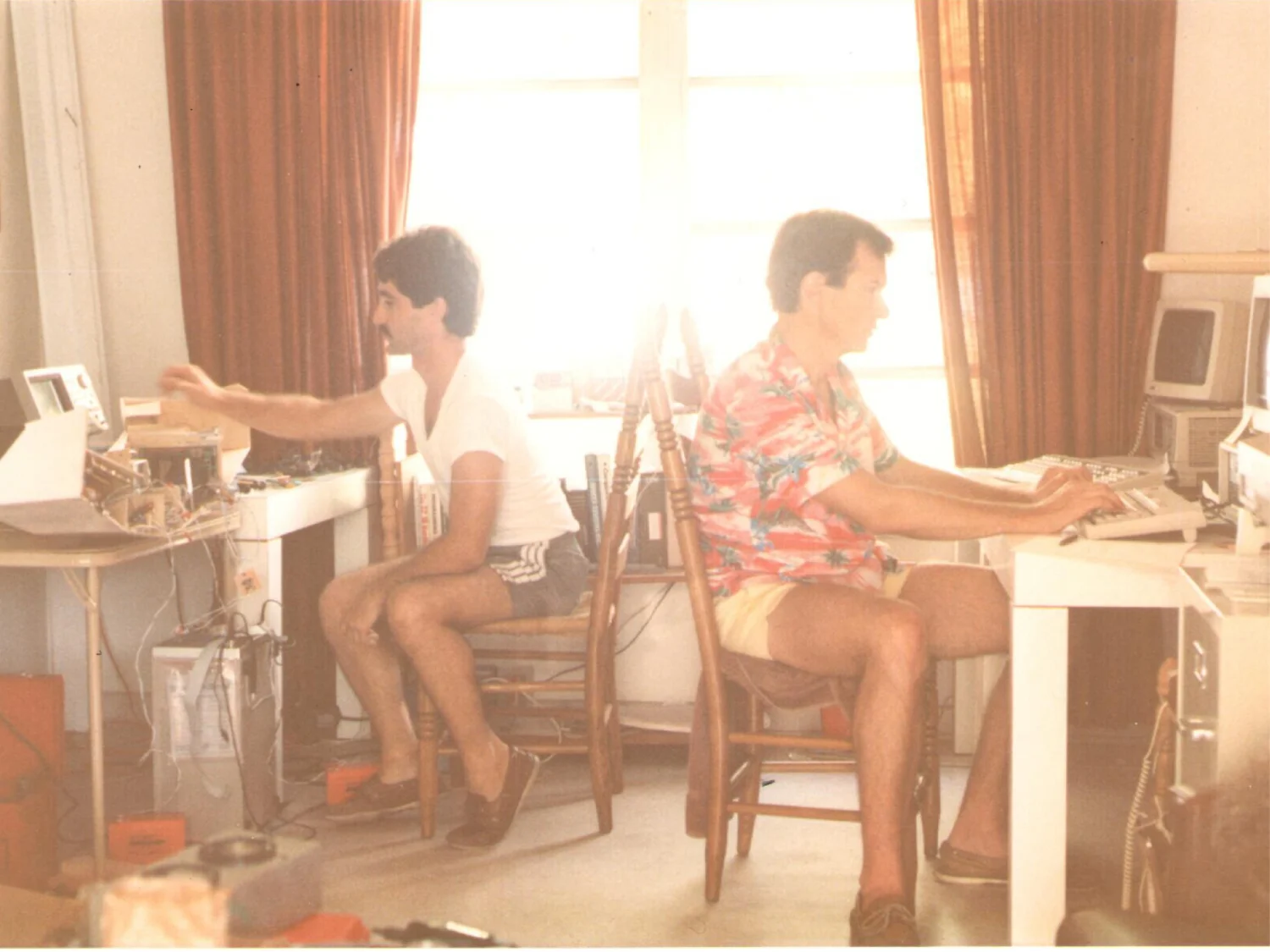 Tony Diodato and Jeff Roberts working in the first Cypress office