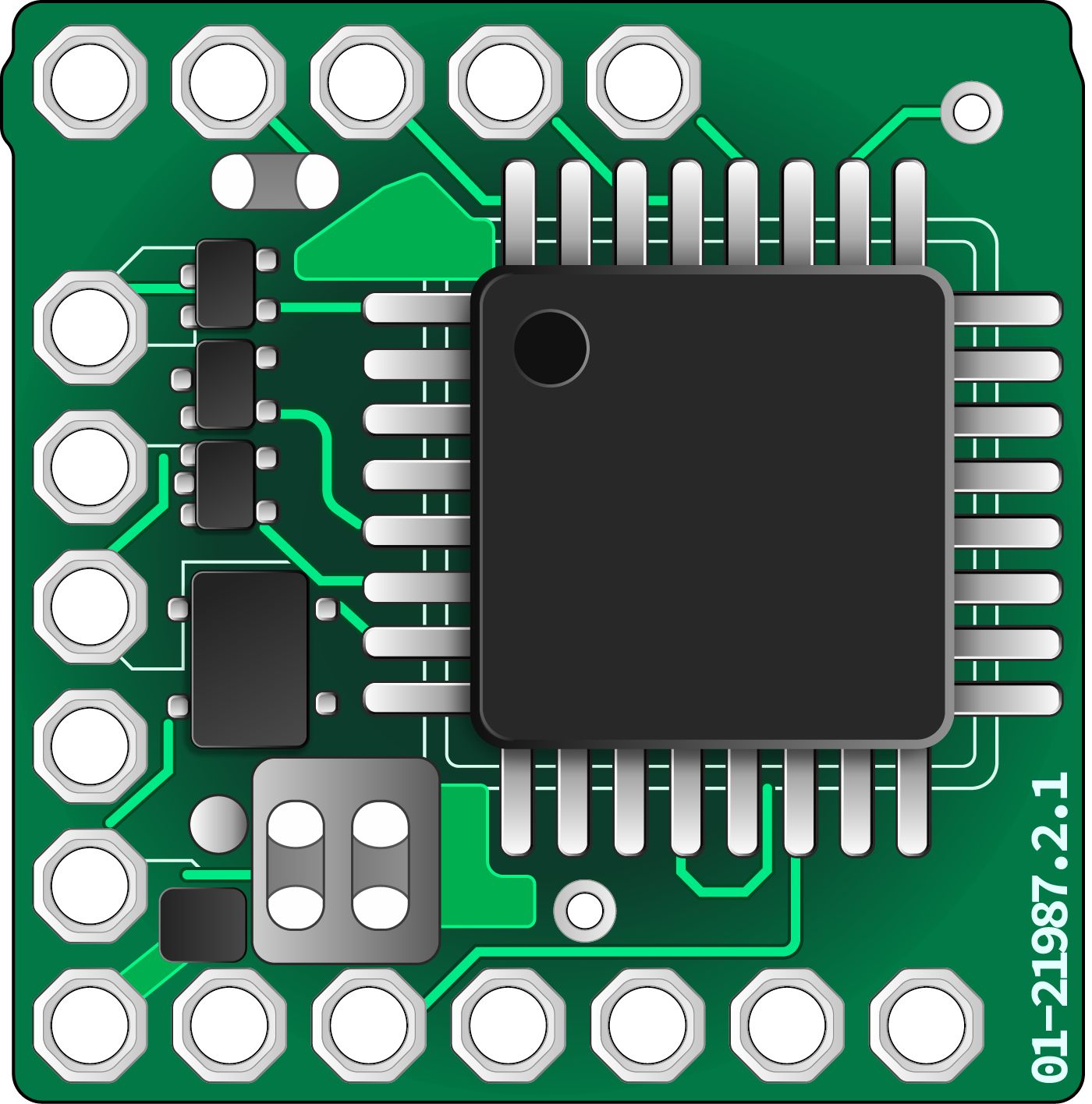 Illustrated circuit board with integrated components